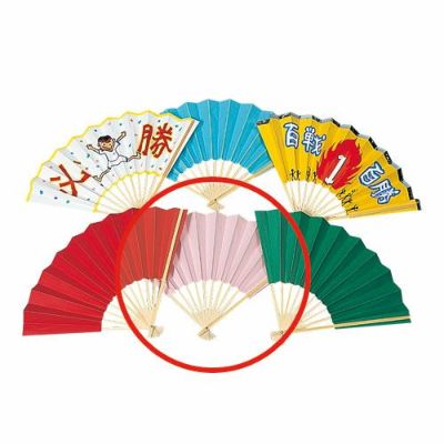 カラー扇子 桃