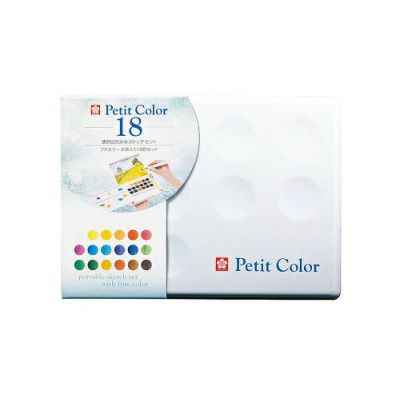 サクラプチカラー 18色セット 水筆入(NCW-18H)