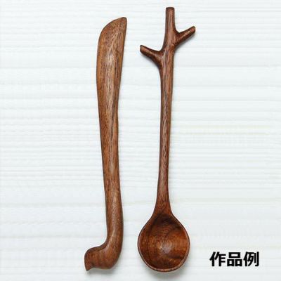 【廉価販売】木彫り 木製 スプーン フォーク 4本セット カトラリー(スプーン等)