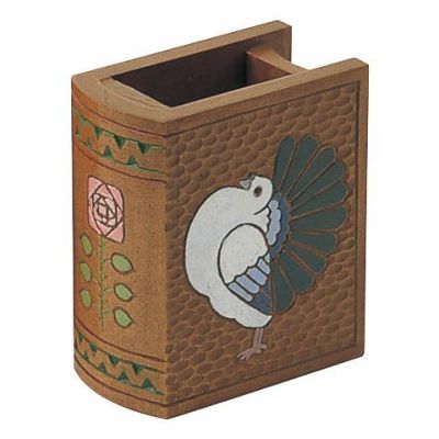木彫筆立 ブック形