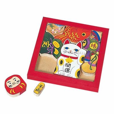 木彫コンパクトパズル 額付