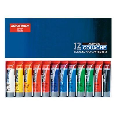アムステルダム・アクリリックガッシュ 12色セット(20mL)