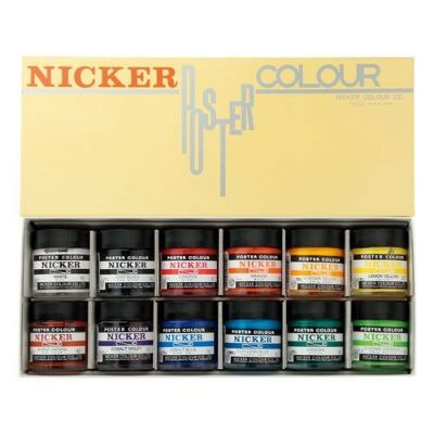 ニッカーポスターカラー中瓶 12色セット(40mL)