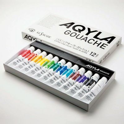 アキーラガッシュ 12色セット 各11mL(水に流せるアルキド絵の具)