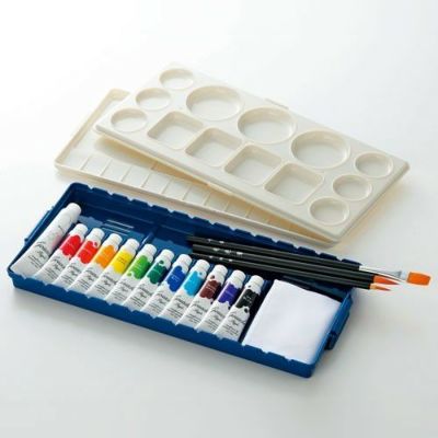 アキーラガッシュ エクセルセット(水に流せるアルキド絵の具) 筆3本付