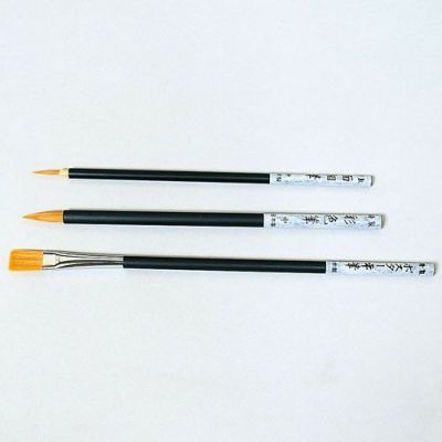 赤ナイロン製デザイン筆セット 3点組(筆のみ･筆筒なし)